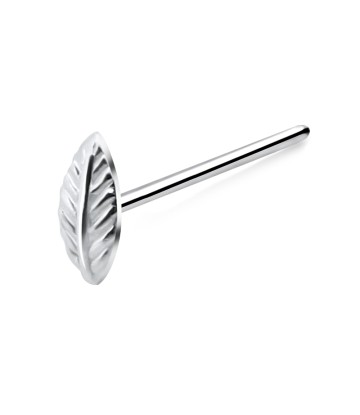 Leaf Shaped Silver Straight Nose Stud NSKA-615